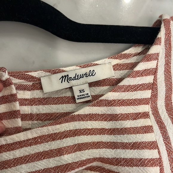Madewell Button-Back Easy Linen Dress in Stripe - Picture 4 of 8